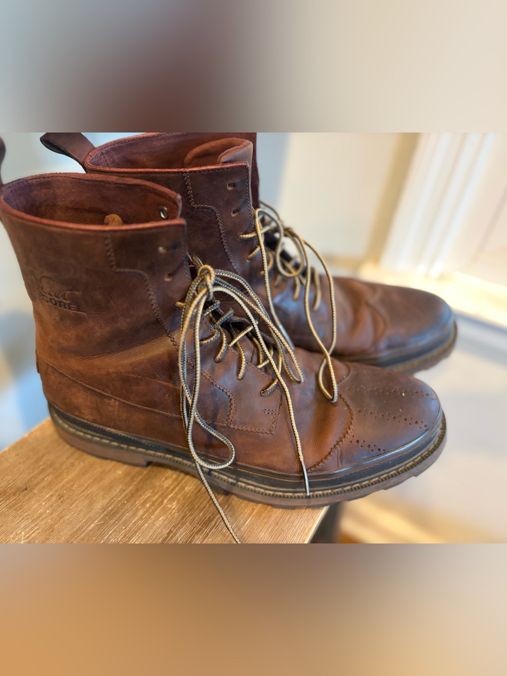 Sorel  madder Leather Mens Waterproof Work Boots size  
11 wingtip